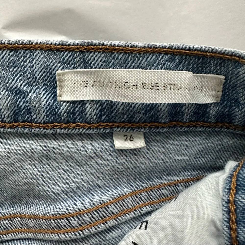 Denim Forum Arlo High Rise Straight Jeans with Raw Hem Size 26 - Picture 12 of 16